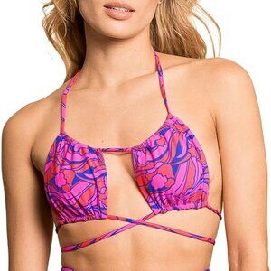 Maaji Reversible Bikini Top Women Sliding Triangle Beachy Boho Festival  Size: M